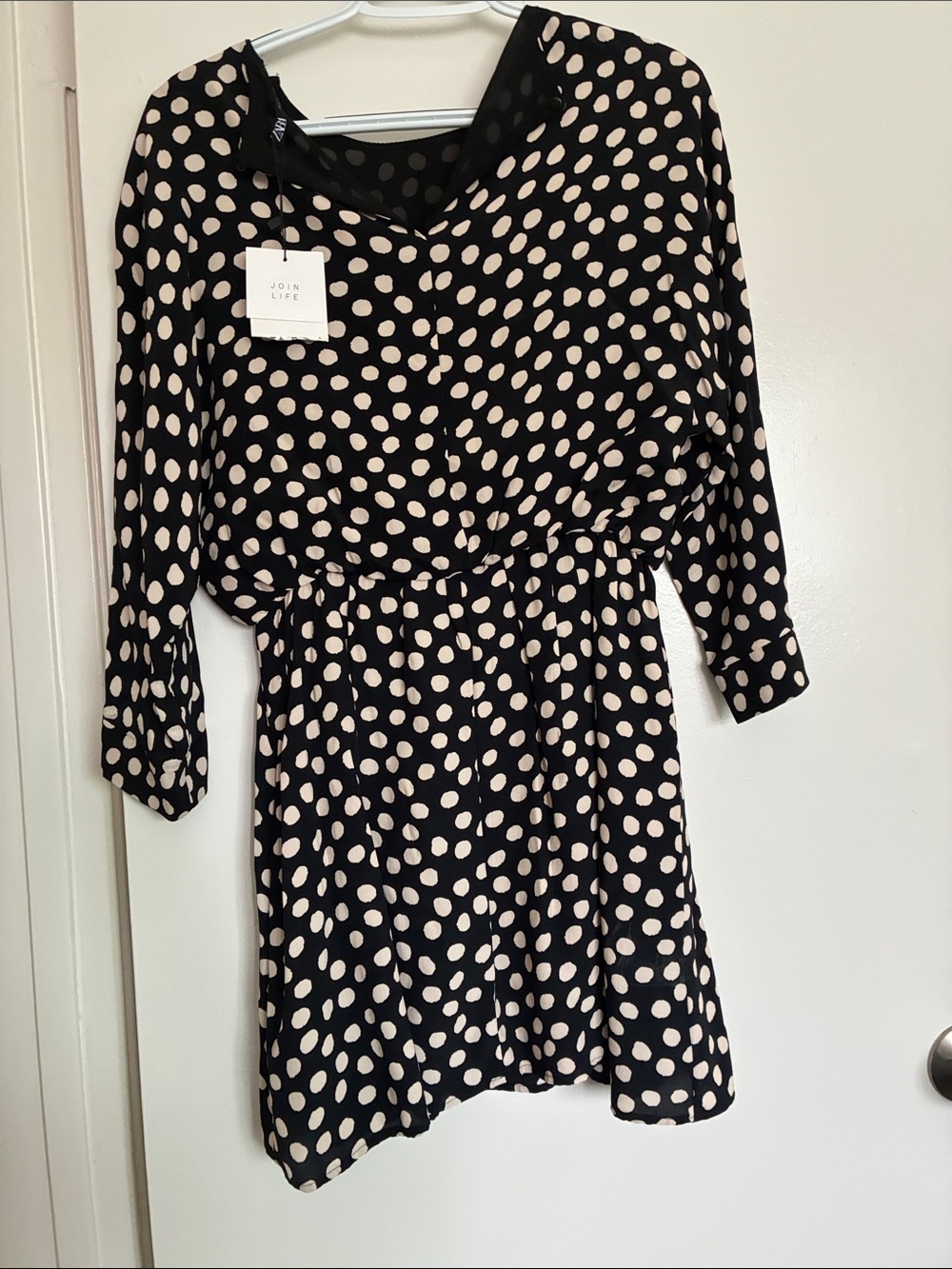 Black and Cream Polka Dot Kids Dress